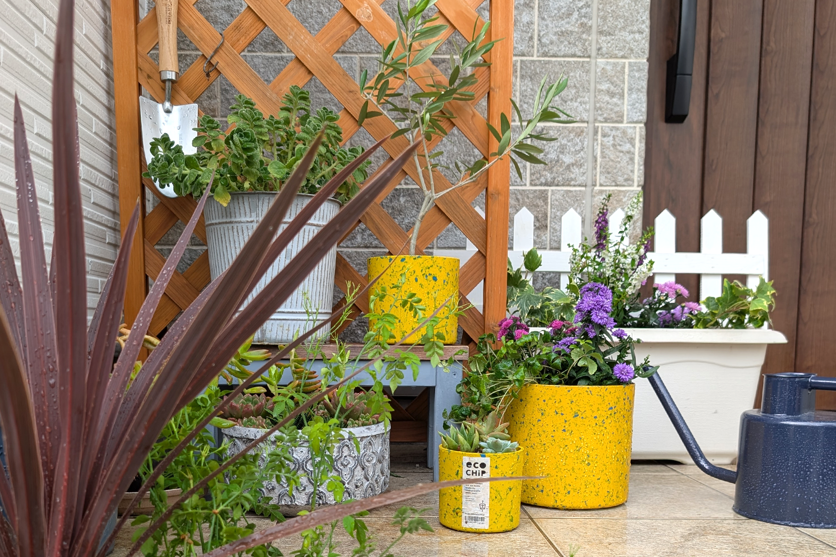 円柱ポット、ガーデニング、エコ