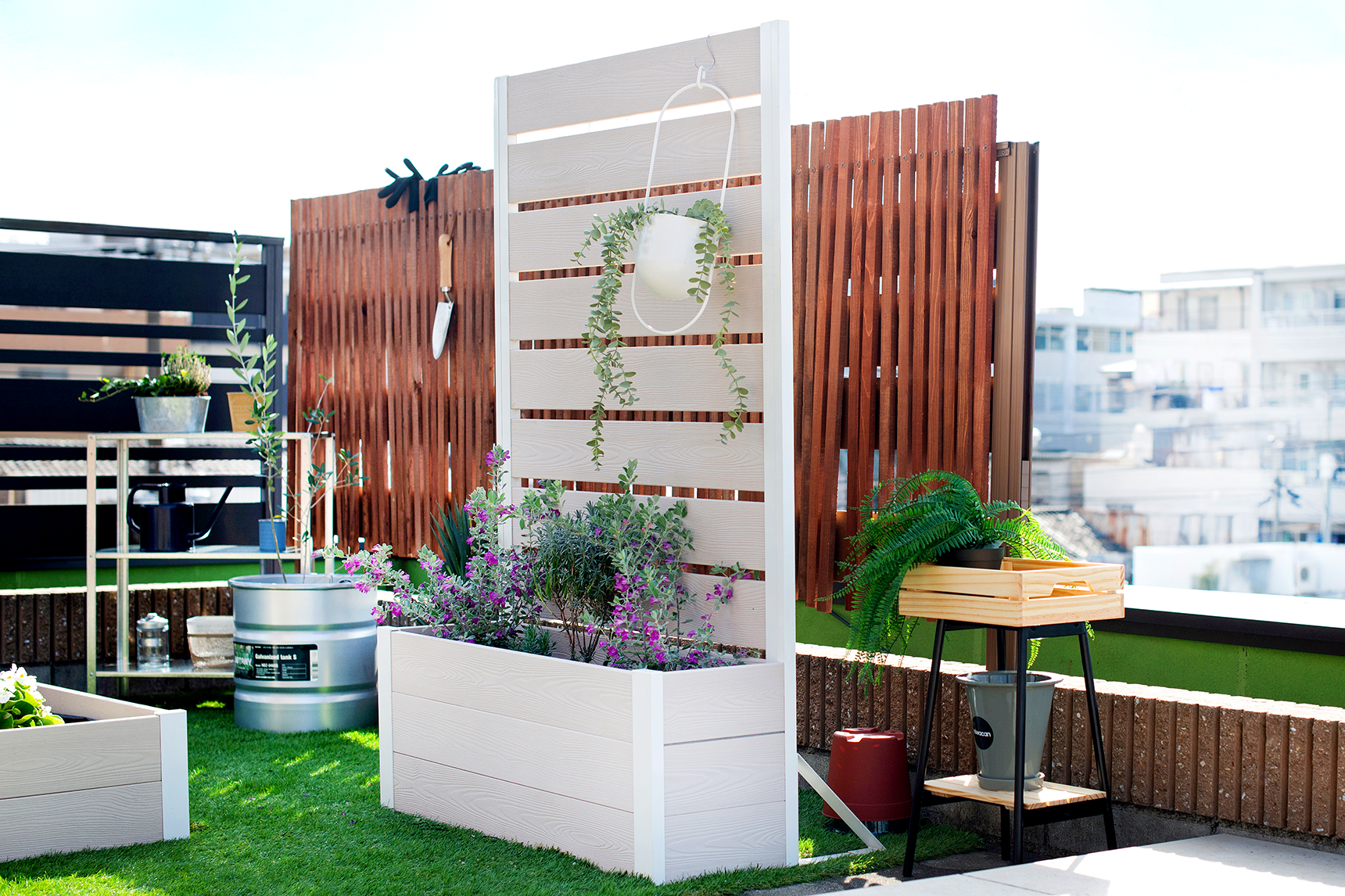 プランター,フェンス,ガーデニング,家庭菜園,屋上